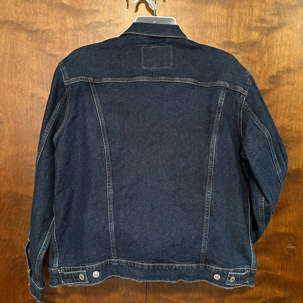 Levi's Long Sleeve Denim Trucker Jacket Mens XL Dark Blue Jean Cotton Pockets